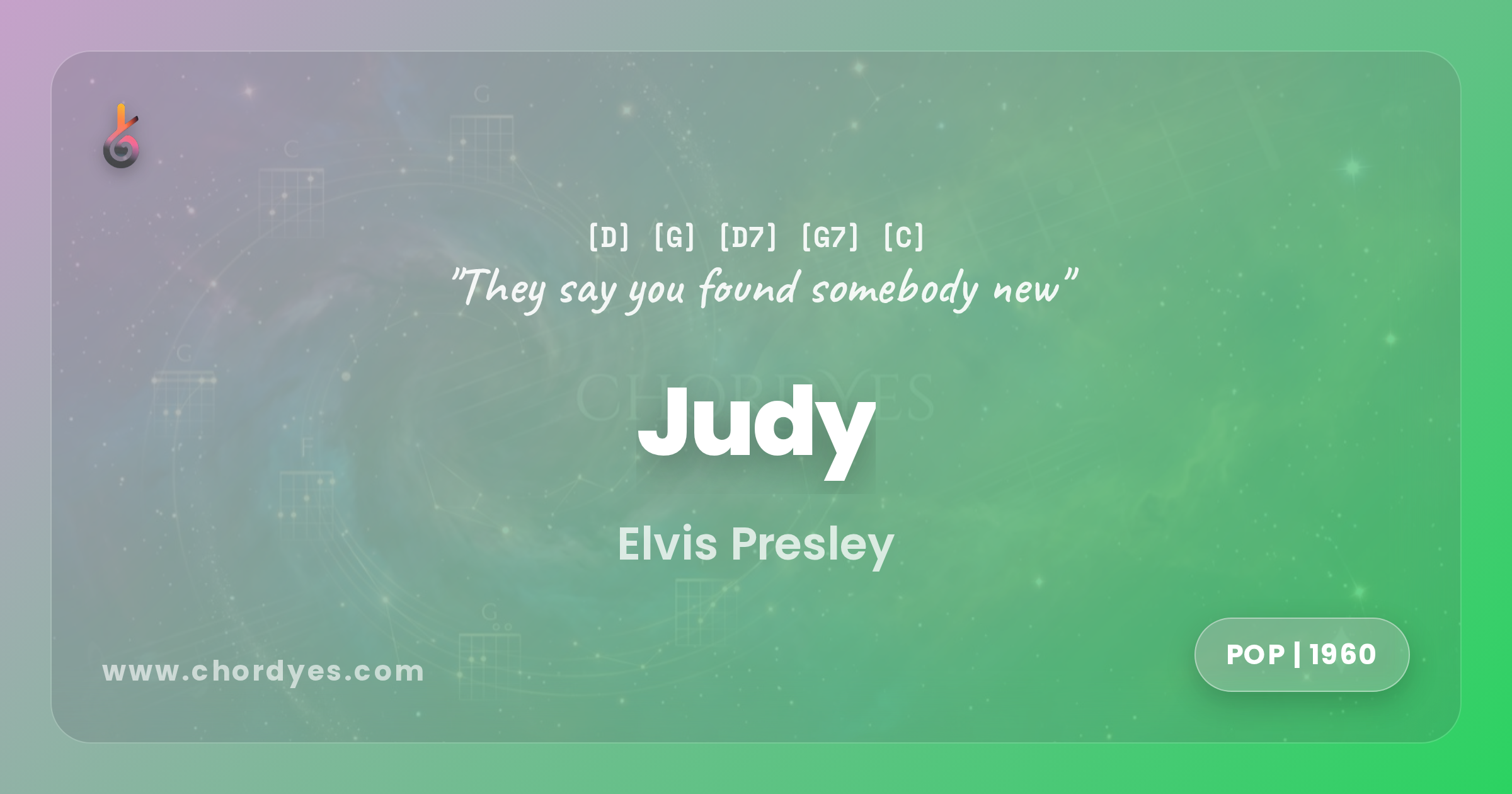 Judy - Elvis Presley | Chords, Lyrics & Easy Guitar Key (Chordyes)